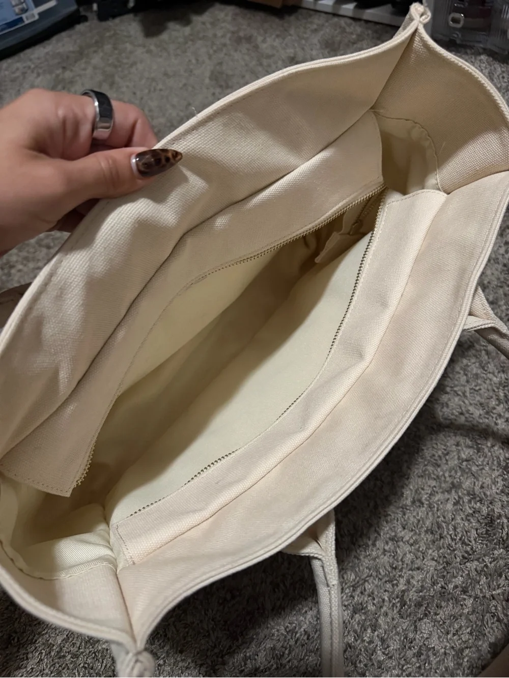 St. Tropez Cream Canvas Tote